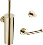 Saniclear Dorado toilet accessoire set incl toiletborstel rolhouder en haak goud - Thumbnail 1