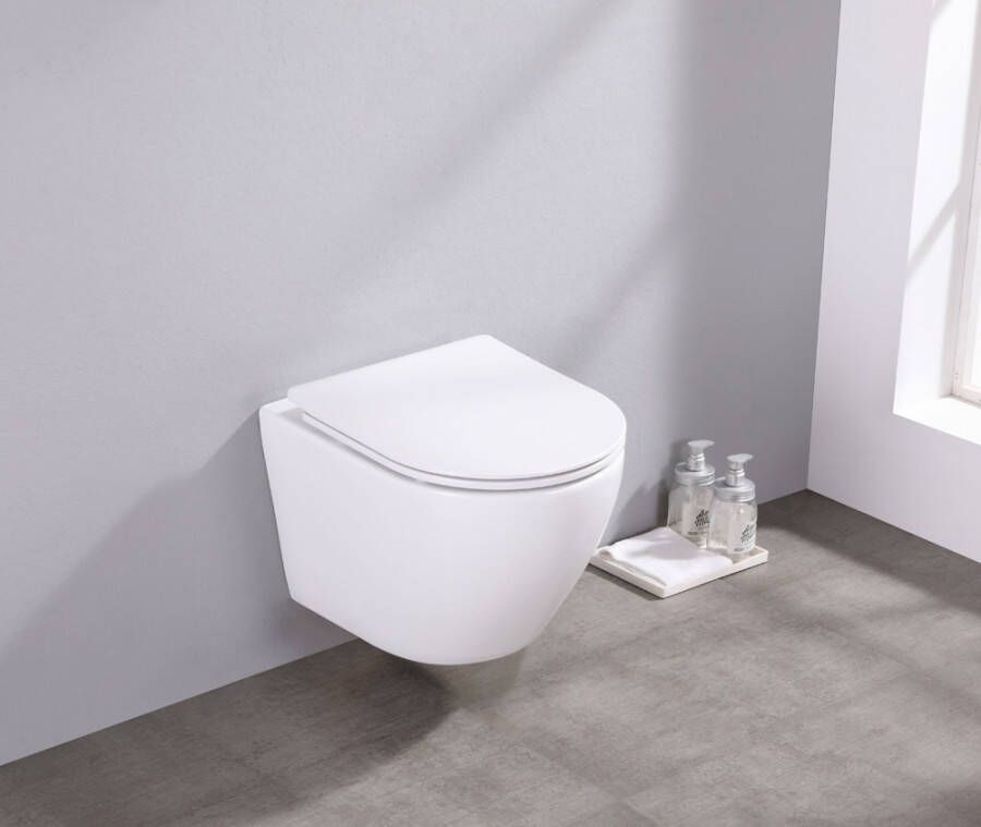 Saniclear Itsie randloze toilet met toiletzitting glanzend wit