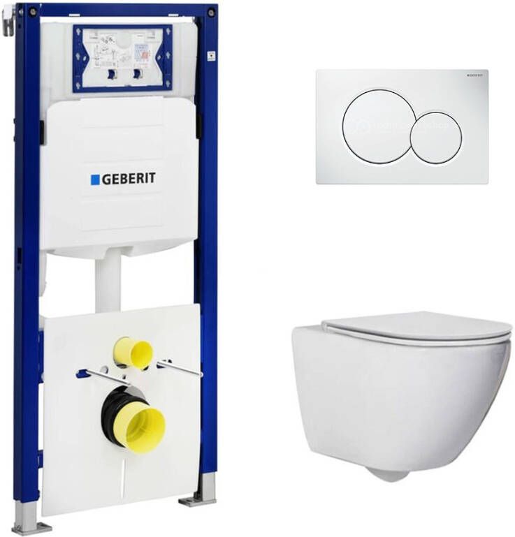Saniclear Jama UP320 toiletset rimfree met flatline softclose zitting 53 cm wit