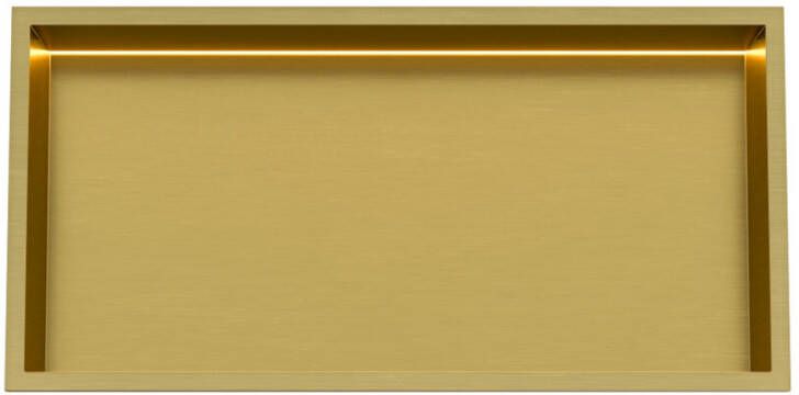 Saniclear Lucio inbouwnis met verlichting 60x30 cm mat goud