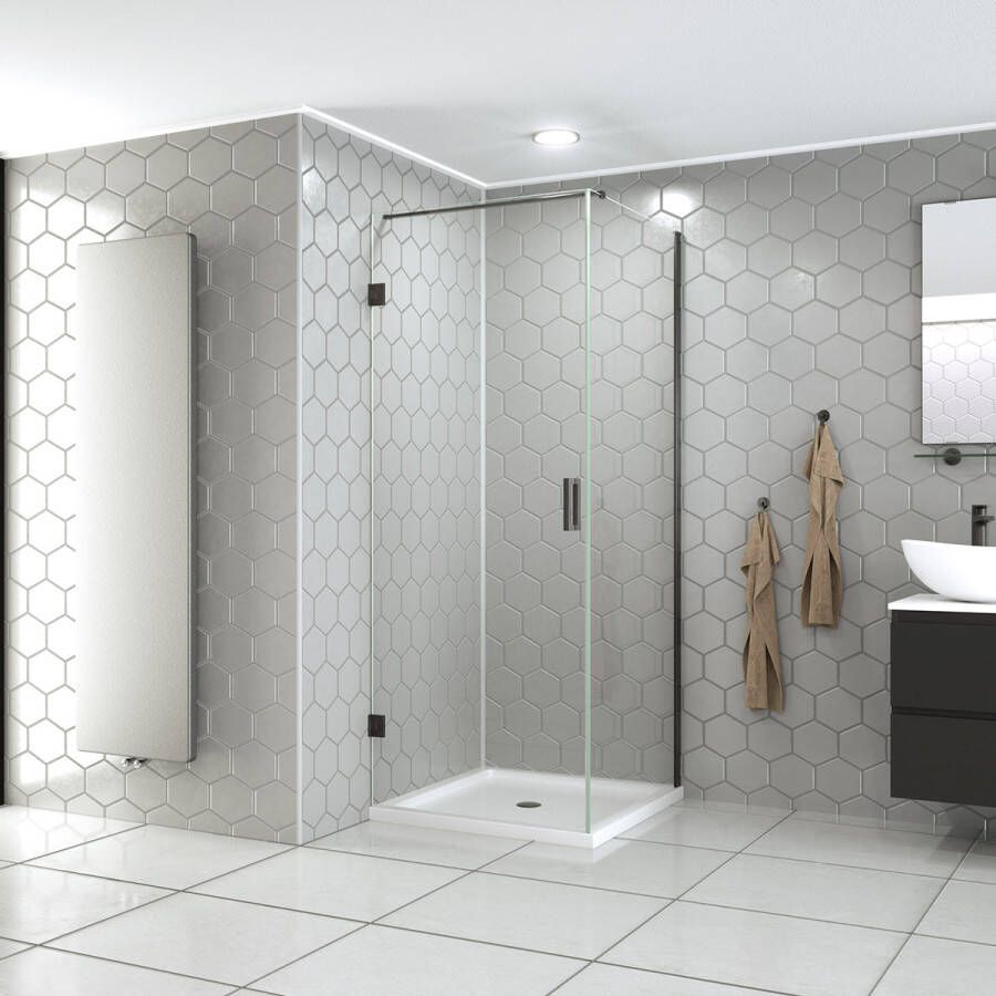 HIPP-Design mat zwarte spiegel 140x70cm met indirecte verlichting spiegelverwarming kleurenwissel en touch dimmer