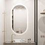 Saniclear Parma ovale spiegel met verlichting en verwarming 50x100 - Thumbnail 1