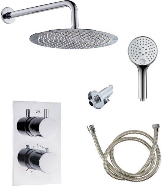 Saniclear Talpa inbouwregendouche met wandarm en 2 standen handdouche 20cm chroom