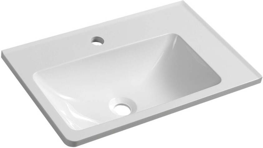 Sapho Wastafel Arana Rechthoekig 56x35x11 cm Rechts Cast Marble Wit