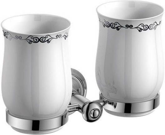 Sapho Dubbele Bekerhouder Astor Hangend Chroom Wit