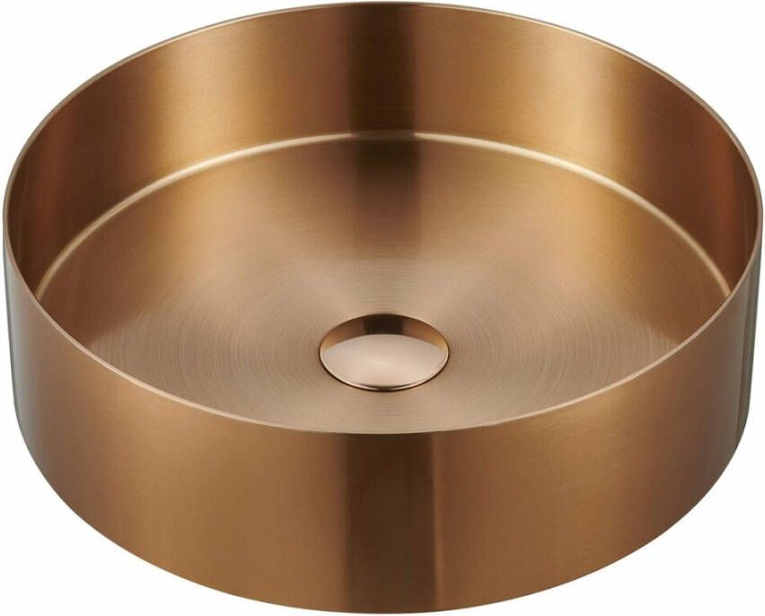 Sapho Waskom Aurum Rond 38 x 11 cm RVS Mat Koper