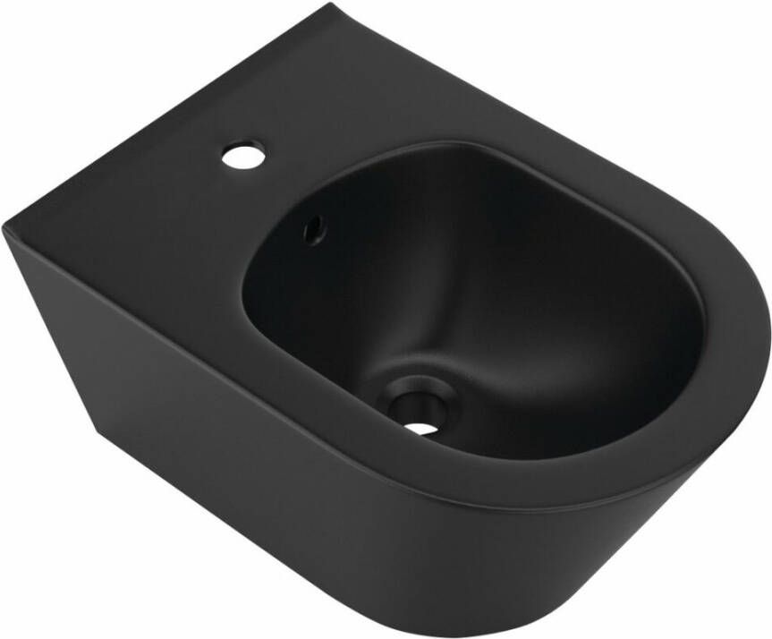 Sapho Avva randloos hangend bidet 35 5x53 mat zwart