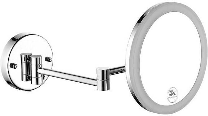 Sapho Make-up Scheerspiegel Wandmontage Rond LED-Verlichting Chroom