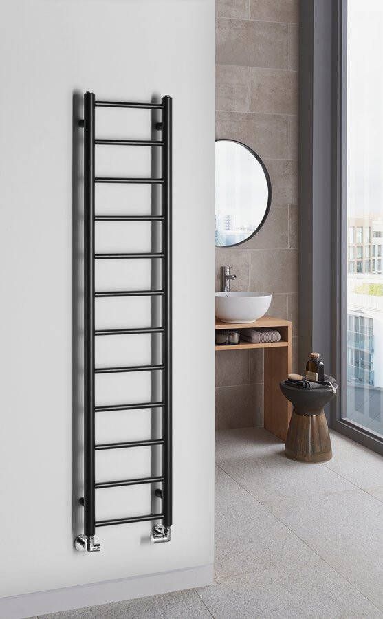 Sapho Handdoekradiator Dina Recht 30x174 cm Mat Zwart - Foto 2