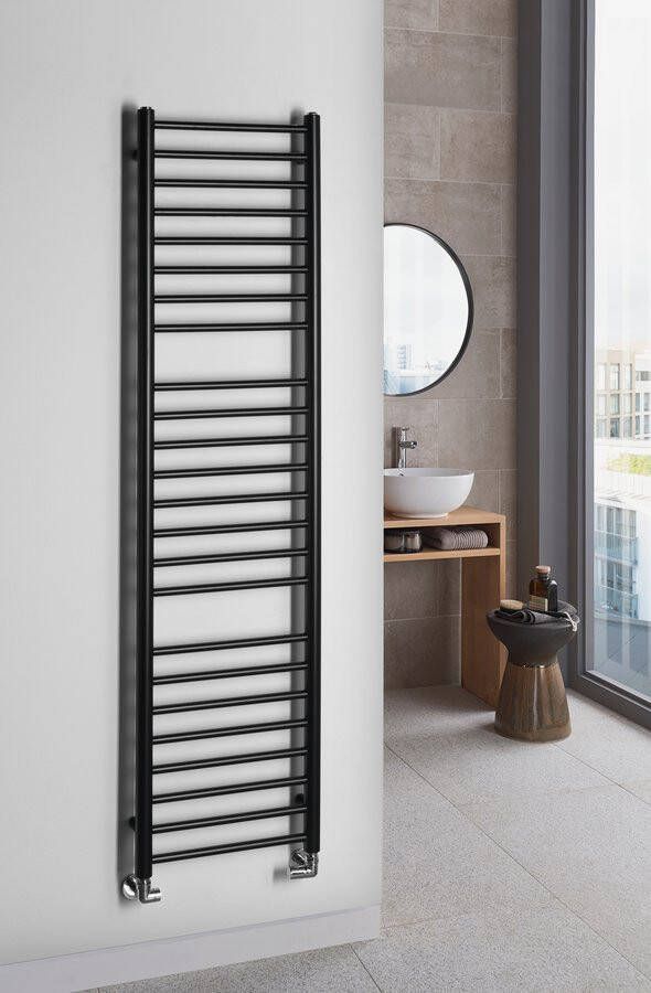 Sapho Handdoekradiator Dina Recht 40x156 cm Mat Zwart