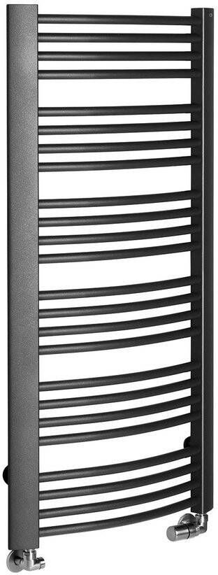 Sapho Handdoekradiator Egeon Gebogen 59.5x123.8 cm Antraciet