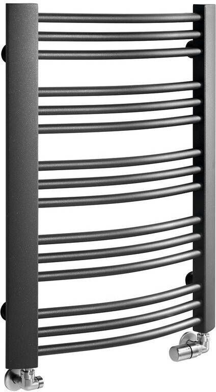 Sapho Handdoekradiator Egeon Gebogen 59.5x81.8 cm Antraciet