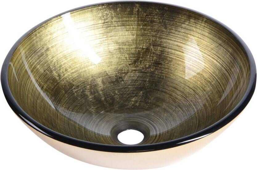 Sapho Fianna glas waskom diameter 42 cm brons