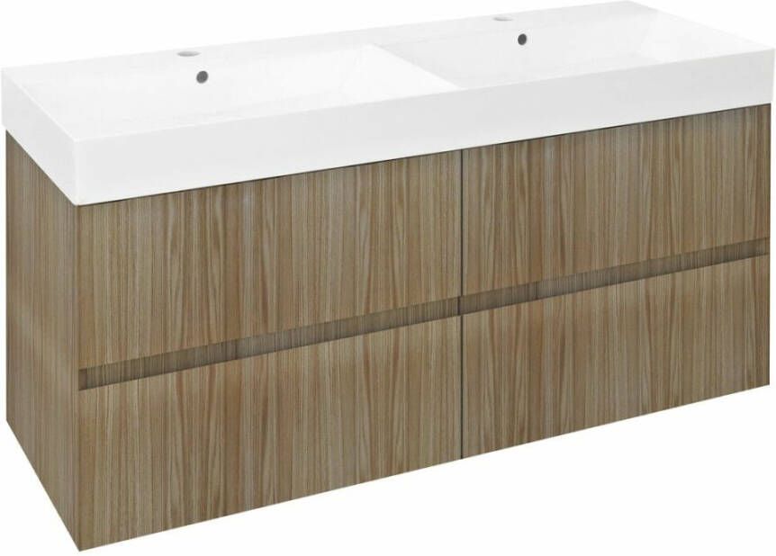 Sapho Filena wastafelmeubel met dubble wasbak 118x43 eiken