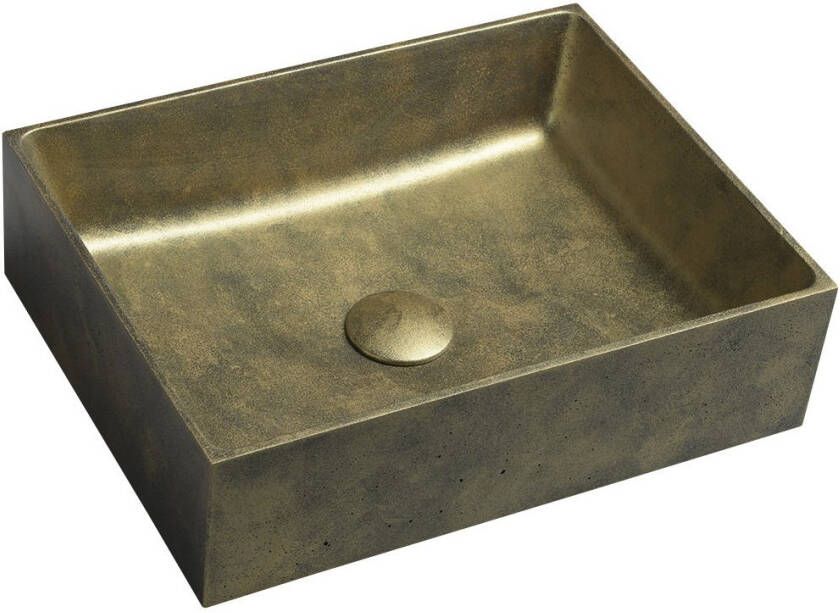 Sapho Formigo betonnen waskom 47x36 goud