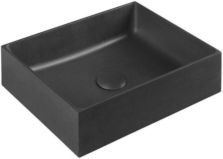Sapho Opbouw Wastafel Formigo Rechthoek 47.5x36.5x13.5 cm Beton Antraciet