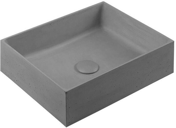Sapho Formigo betonnen wastafel 48x37cm grijs