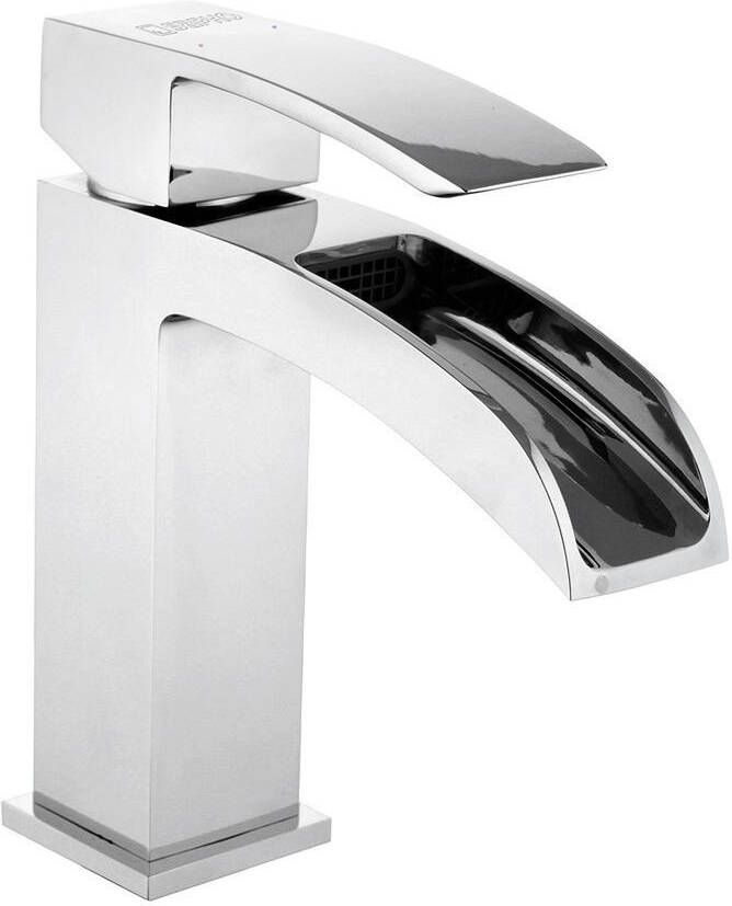 Sapho Wastafelmengkraan Ginko 1-hendel Waterval Uitloop Gebogen 15.5 cm Chroom