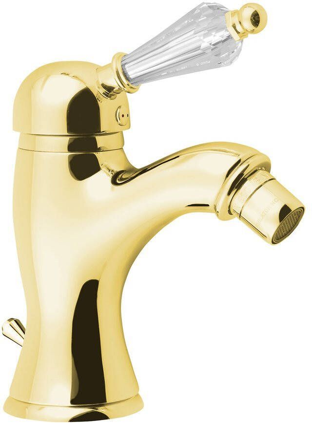 Sapho Bidetmengkraan Kirké Retro Kristal 1-hendel Gebogen 18.2 cm Goud (incl. clickwaste)