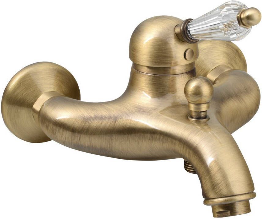 Sapho Opbouw Badkraan Kirké Mengkraan Retro Kristal 1-hendel 11.5 cm Brons