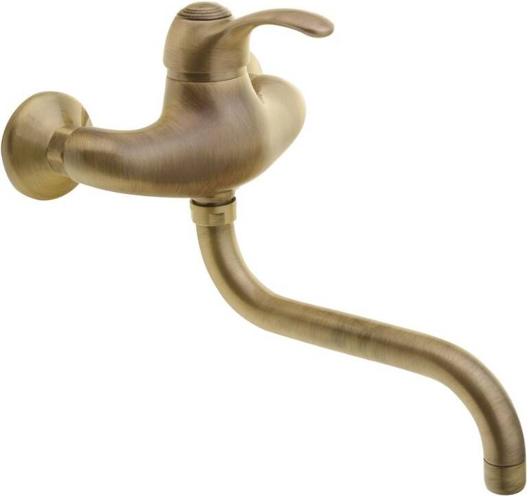 Sapho Inbouw Wastafelmengkraan Kirké 1-hendel Uitloop Gebogen 20 cm Brons