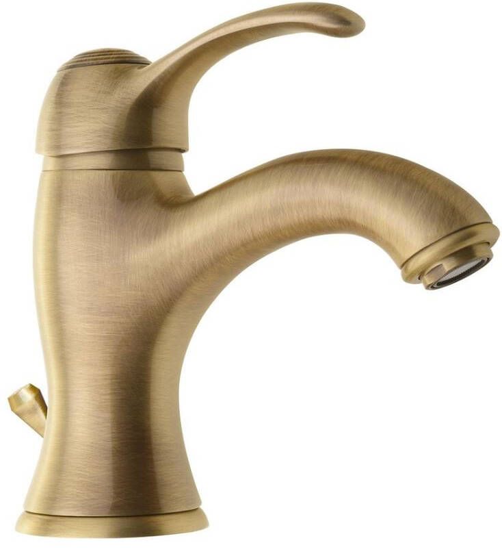 Sapho Wastafelmengkraan Kirké 1-hendel Gebogen 16.6 cm Brons (incl. clickwaste)