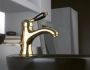 Sapho Kirké Black Wastafelmengkraan met pop-up waste zwarte hendel goud - Thumbnail 1