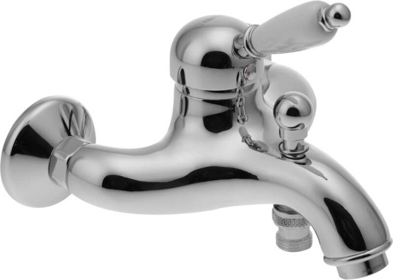 Sapho Opbouw Badkraan Kirk� Mengkraan Retro Wit 1-hendel 11.5 cm Chroom