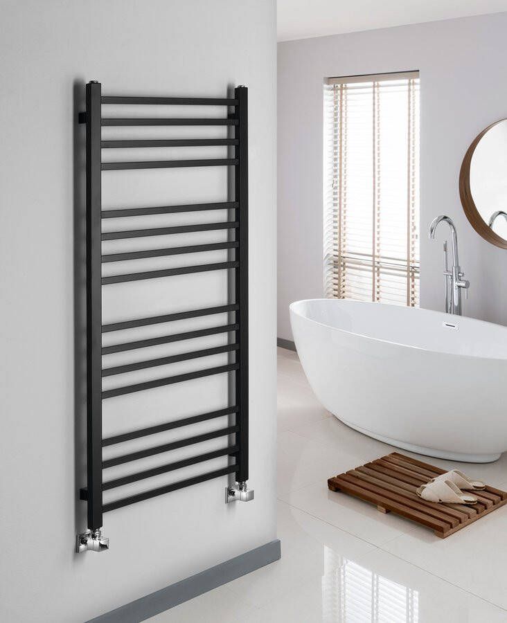 Sapho NIET MEER LEVERBAAR! Handdoekradiator Metro 50x120 cm 386 Watt Mat Zwart - Foto 2