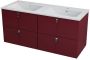 Sapho Mitra Badkamermeubel keramiek MDF 120 cm bordeaux rood - Thumbnail 4