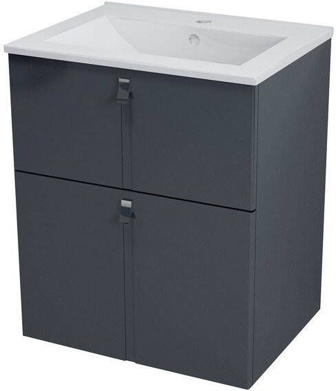 Sapho Mitra Badkamermeubel keramiek MDF 60x45x70 antraciet