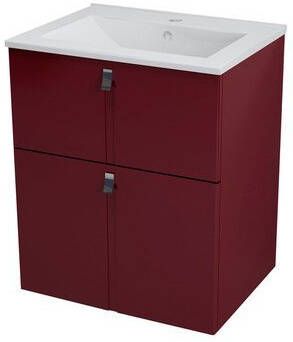 Sapho Mitra Badkamermeubel keramiek MDF 60x45x70 bordeaux rood