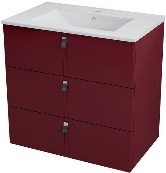 Sapho Mitra Badkamermeubel keramiek MDF 75x45x70 bordeaux rood
