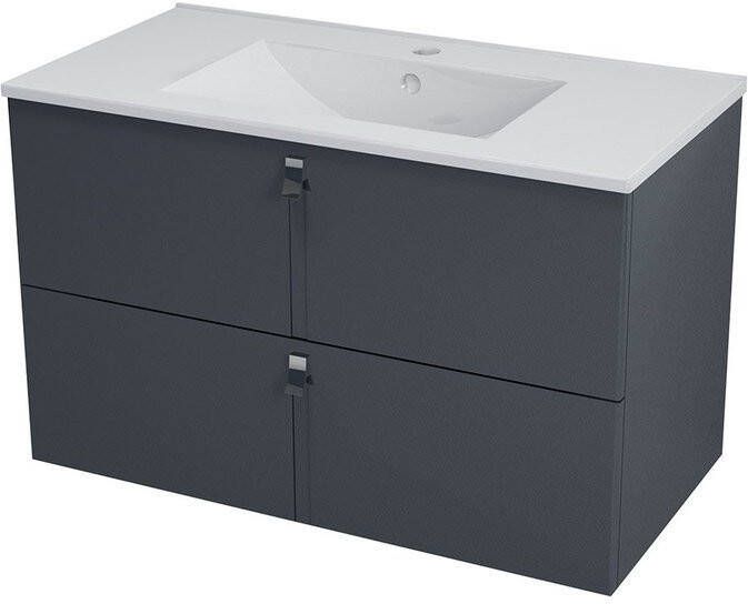 Sapho Mitra Badkamermeubel keramiek MDF 90x45x55 antraciet