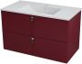 Sapho Mitra Badkamermeubel keramiek MDF 90x45x55 bordeaux rood - Thumbnail 1