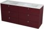 Sapho Mitra Onderkast incl. wastafel 3 lades 150x70x46cm claret - Thumbnail 1