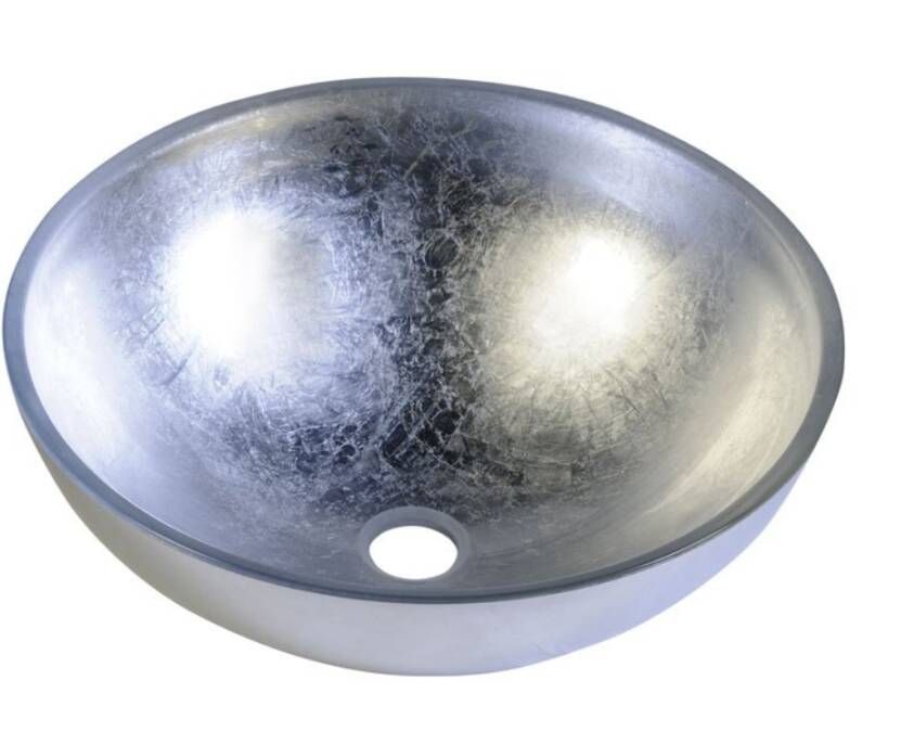 Sapho Waskom Murano Argento Rond 40x14 cm Glas Metallic Zilver - Foto 2
