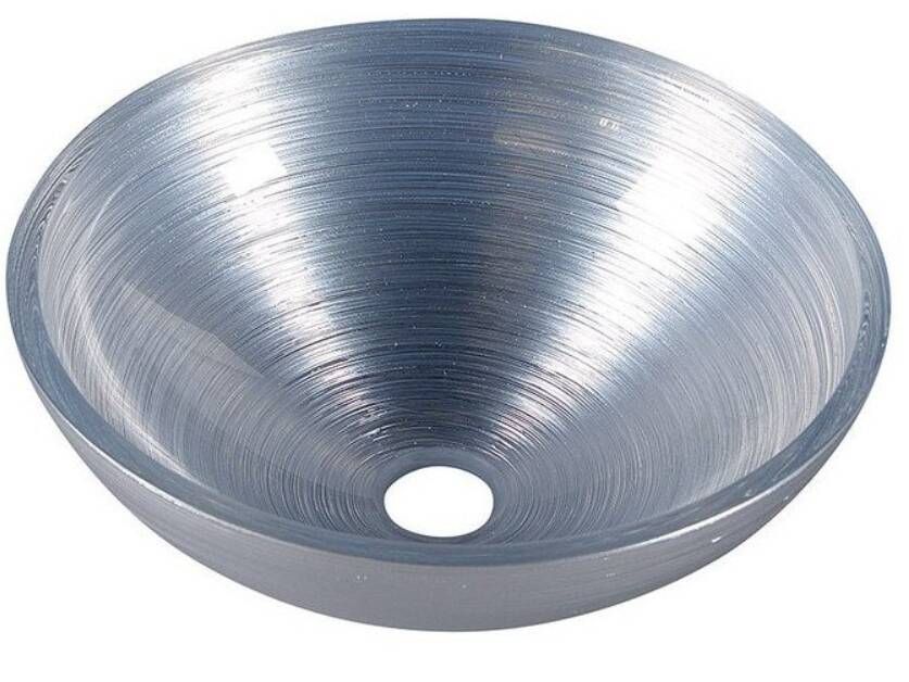 Sapho Murano Bicolor glas waskom diameter 40 cm zilver