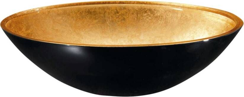 Sapho Murano Bicolor glas waskom diameter 40 cm zwart goud