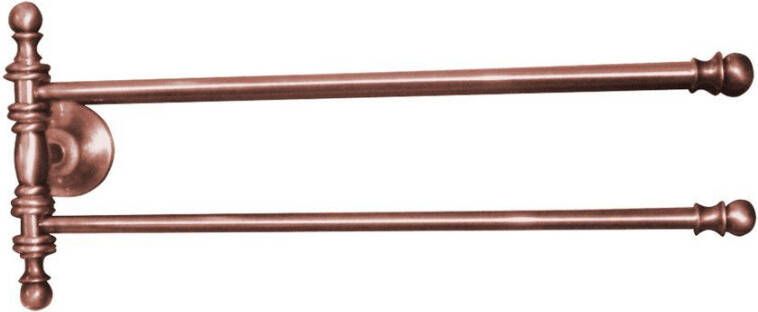 Sapho Dubbele Handdoekhouder Perla Draaibaar 39x16 cm Rose Goud