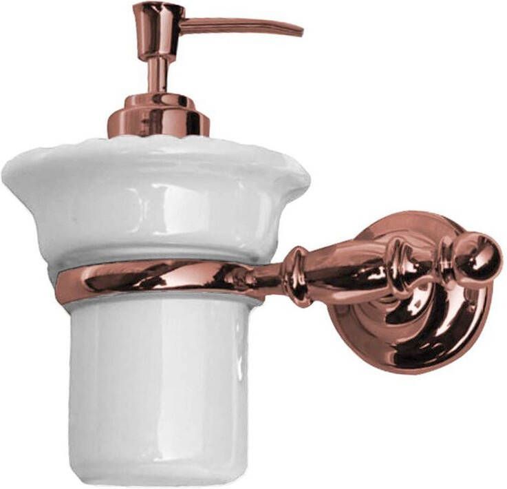 Sapho Zeepdispenser Perla Hangend 15x15 Rose Goud Wit