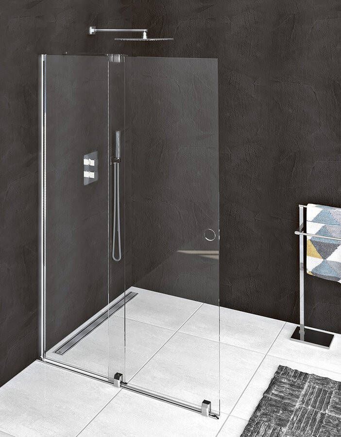 Sapho Polysan Modular Shower inloopdouche glasplaat met schuifdeur 100x200 chroom