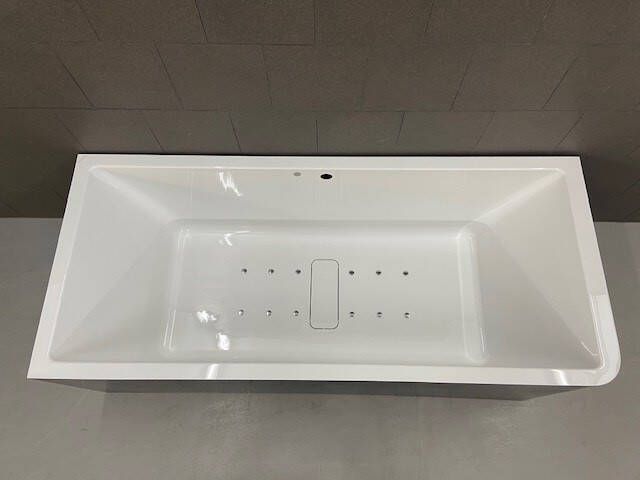 Polysan Monolith hoek bubbelbad links 165x75 zwart wit chroom