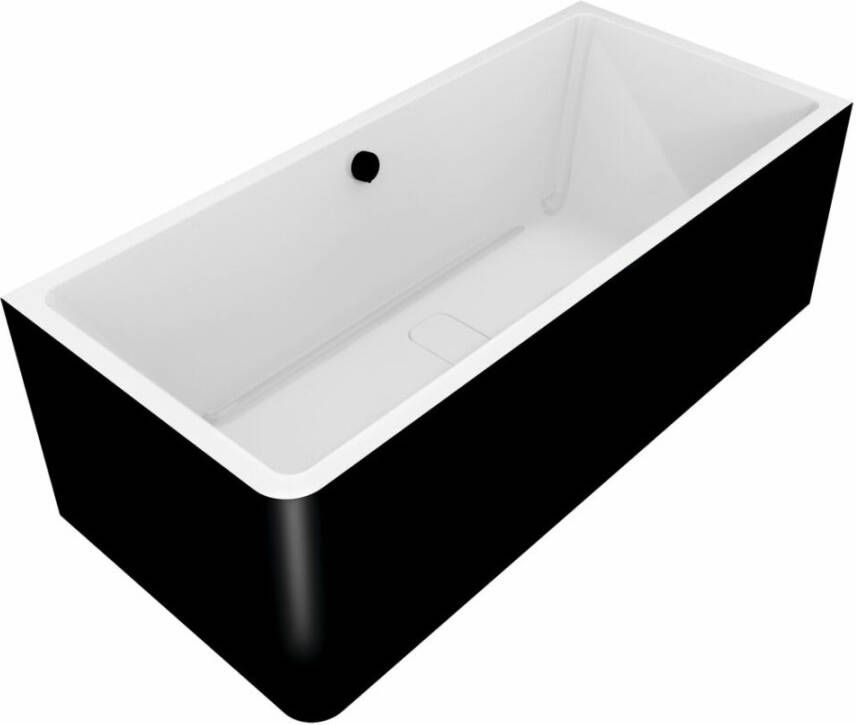Polysan Ligbad Marlene 185x85x63 cm Asymmetrisch Rechts Zwart Wit