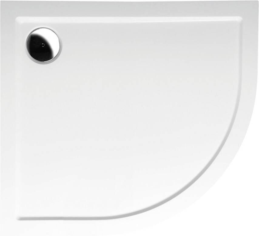 Sapho Douchebak Gegoten Marmer Rena 100x80x4 cm Kwartrond Links Wit