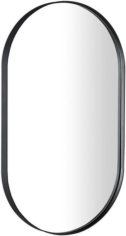 Sapho Puno ovale spiegel met metalen lijst 40x70 mat zwart
