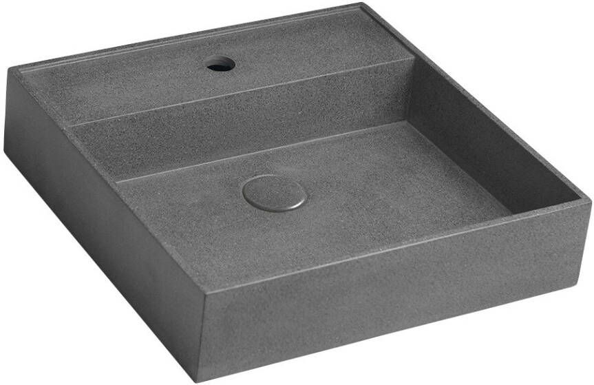 Sapho Quadrado wastafel inclusief waste 46x46 black granite