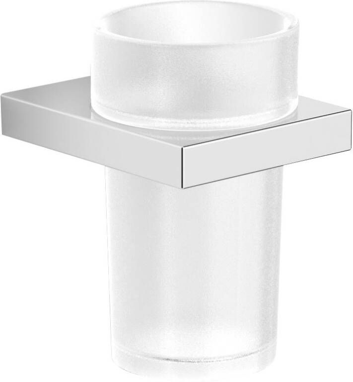 Sapho Bekerhouder Quinny Hangend 8x12 cm Chroom Melkglas