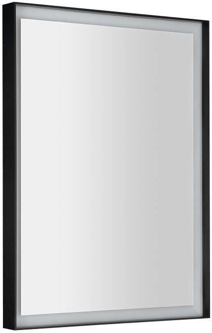 Sapho Badkamerspiegel Sort Led 47x70 cm LED-Verlichting Frame Mat Zwart