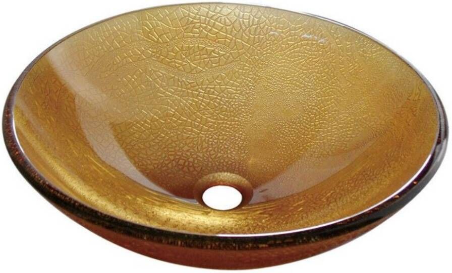 Sapho Sun glas waskom diameter 42 cm goud